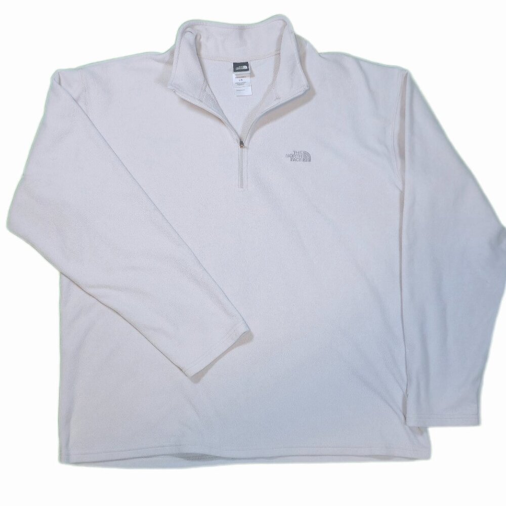 The North Face TKA 100 Glacier 1/4 Zip Pullover Cream Men's Size L